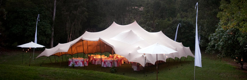 Wedding stretch tent installation