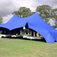 Blue Stretch Tent two sides down