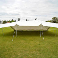 White 9m x 12m stretch tent 1 side down