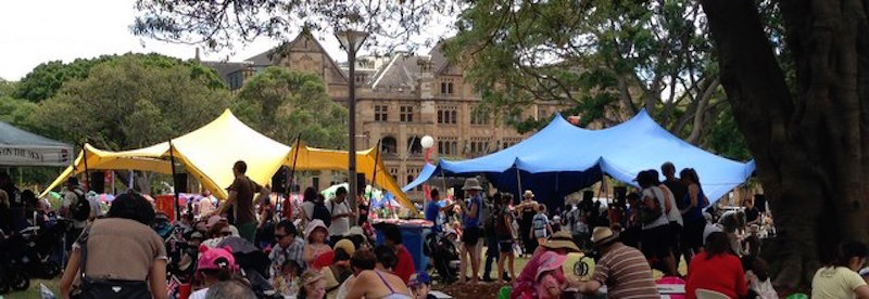 yellow and blue stretch tents