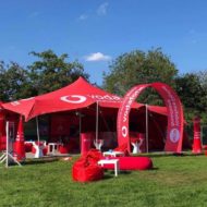 Vodafone branded stretch tent and side walls