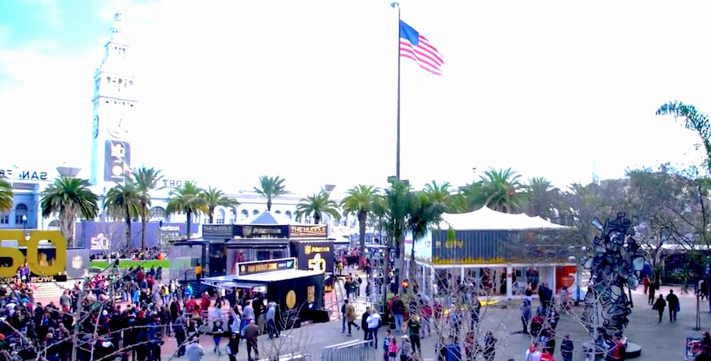 Grow Marketing - Dignity Health at Super Bowl City - Containers with Roof Tent