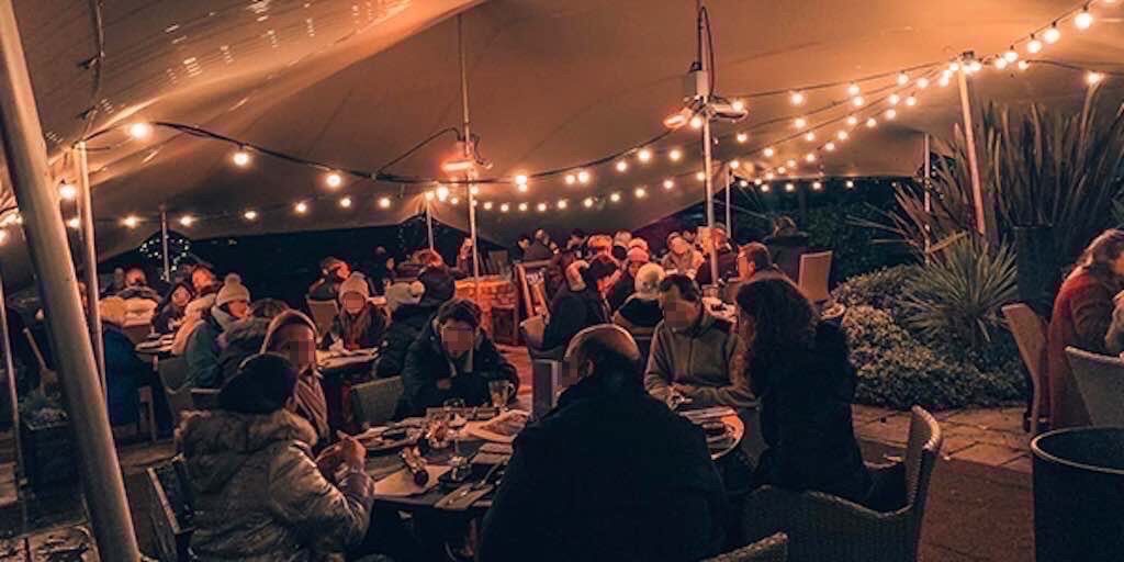 White horse pub stretch tent