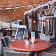 Brookmans pub stretch tent providing outdoor cover for pub terraces