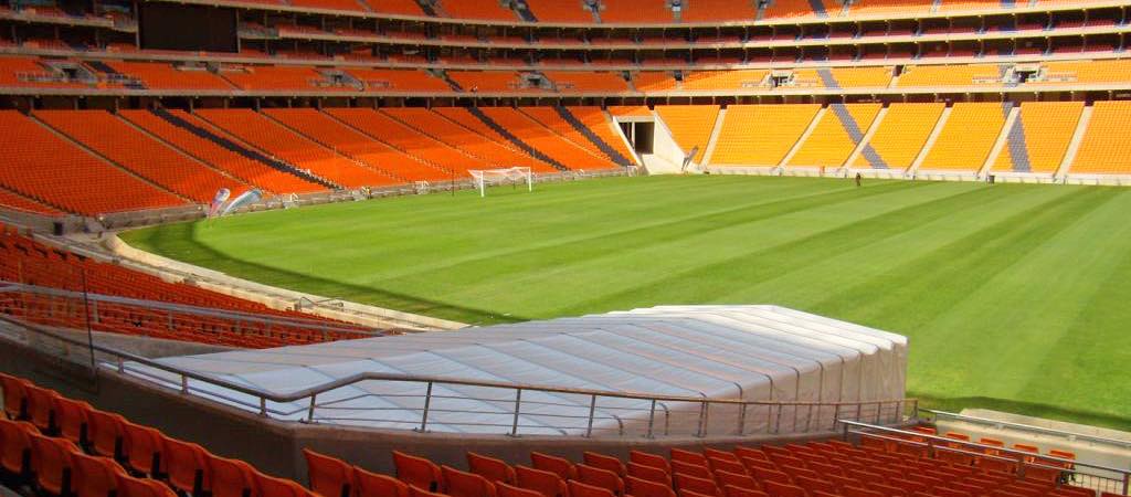 Players tunnel in soccer stadium