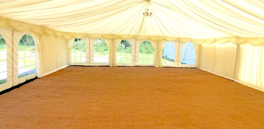 Coir floor event flooring inside marquee
