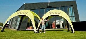 Sealed inflatable promotional tents