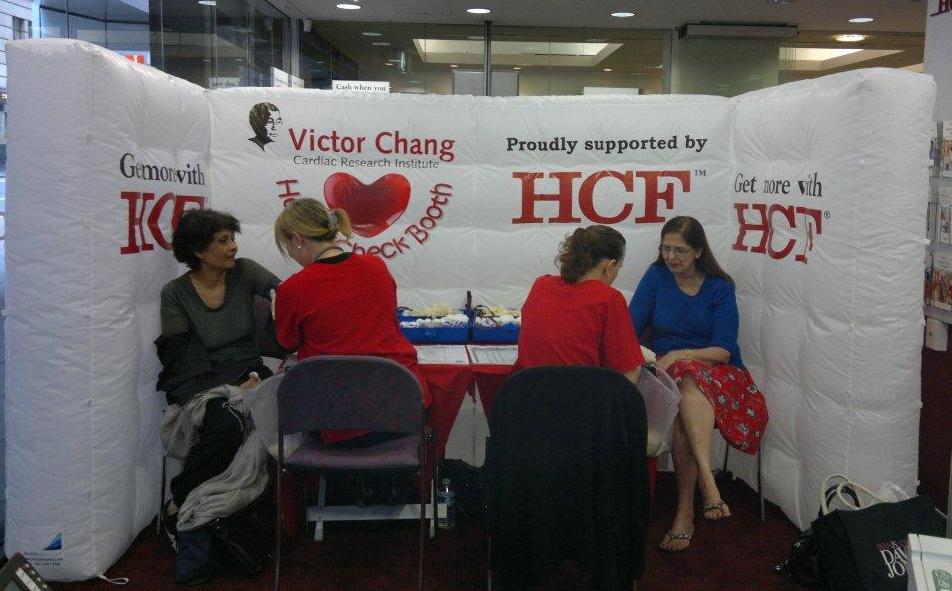 Inflatable booth for the Victor Chang Health Checks