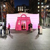 Inflatable Pink structure with hand bag door