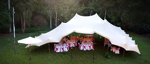 Sand coloured freeform stretch tents
