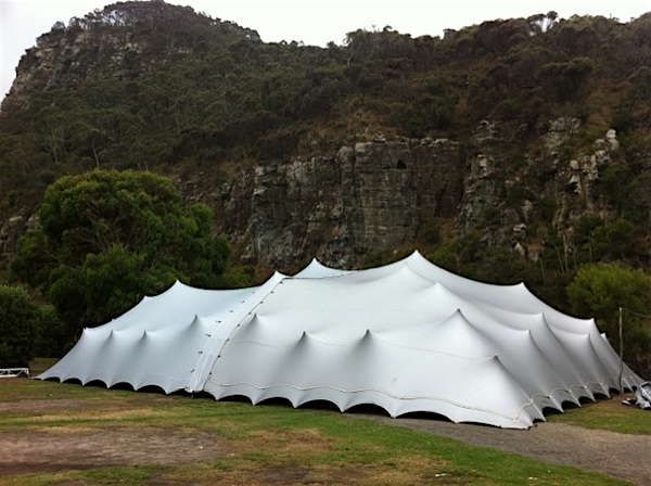 Silver Tent with all sides down